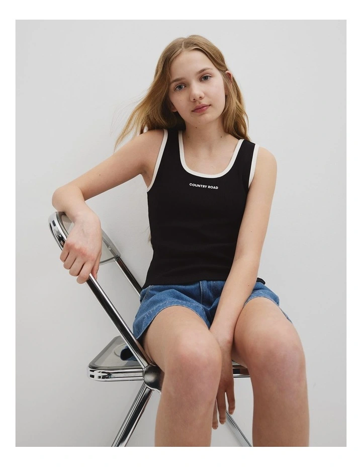 Rib Tank in Black image 2