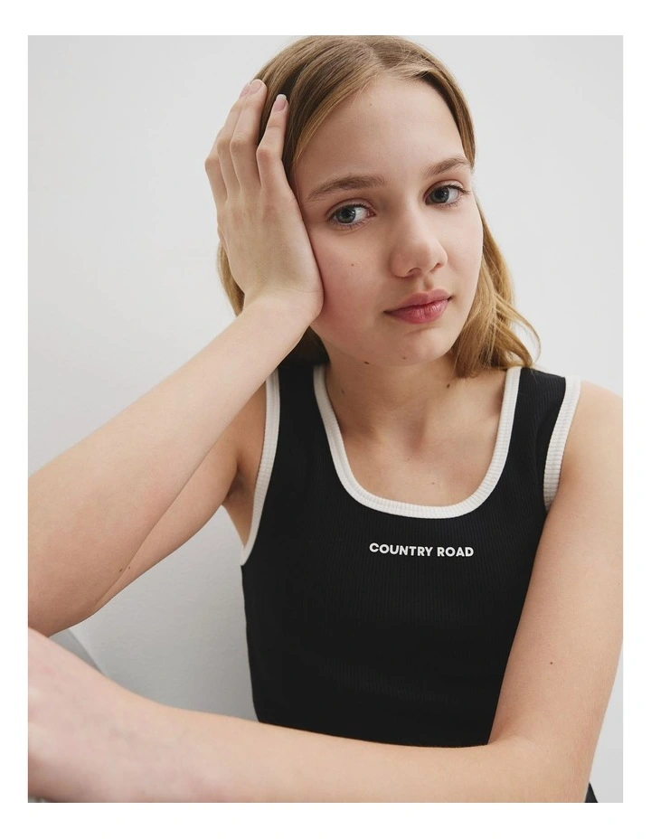 Rib Tank in Black image 3