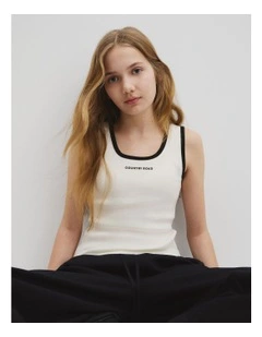Rib Tank Top in Marshmallow