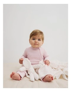 Organically Grown Cotton Waffle Jumpsuit in Mineral Pink