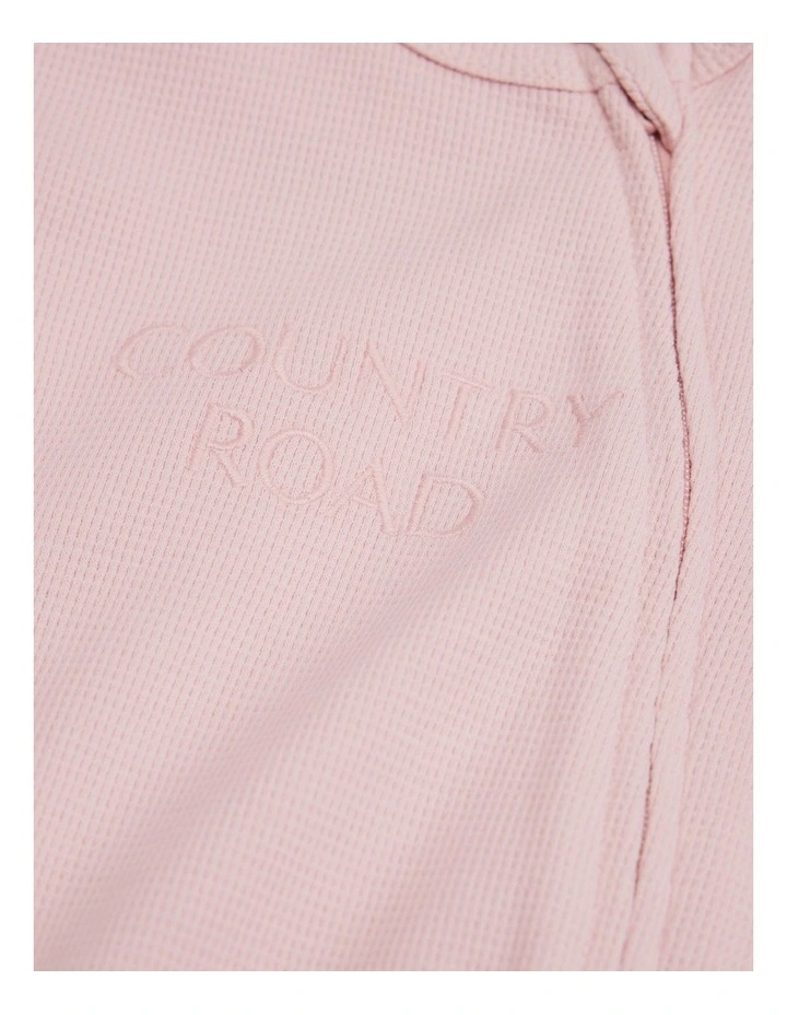 Organically Grown Cotton Waffle Jumpsuit in Mineral Pink image 5