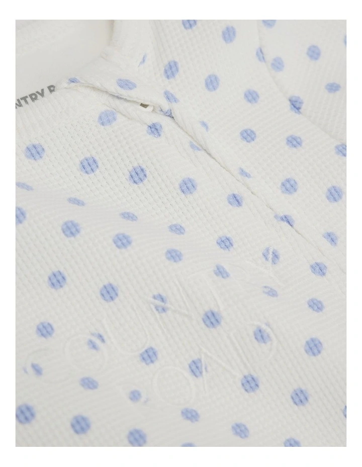 Organically Grown Cotton Waffle Jumpsuit in Bluebell Spot image 5