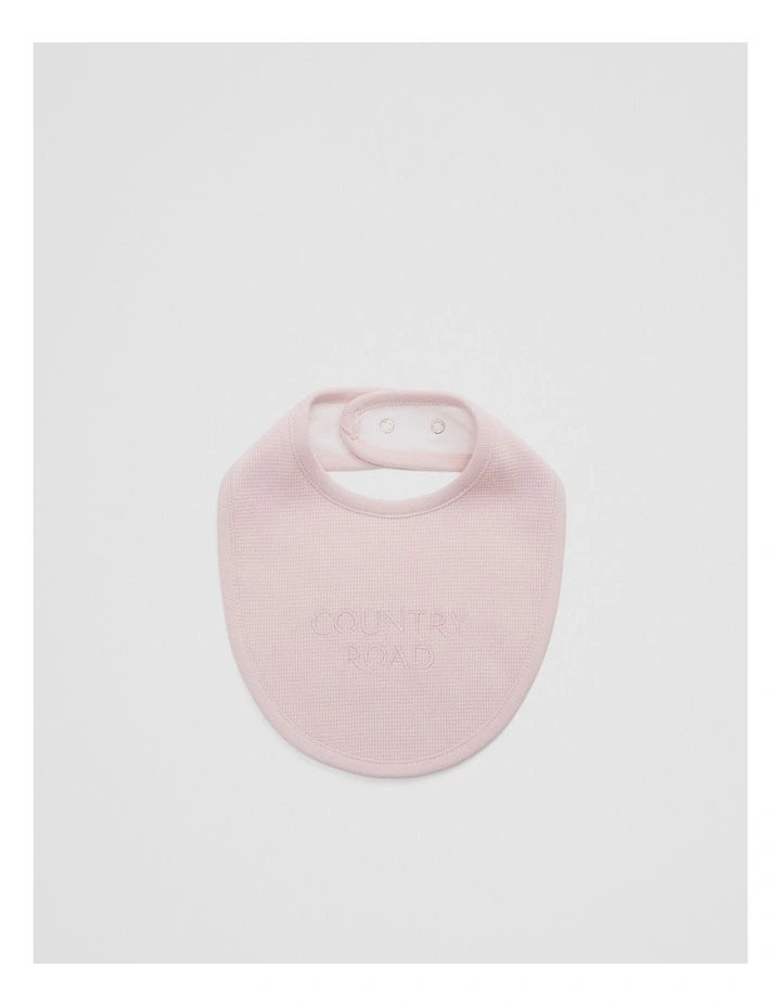 Organically Grown Cotton Waffle Bib in Mineral Pink image 1