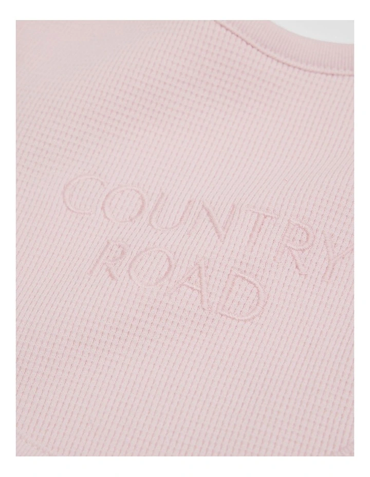 Organically Grown Cotton Waffle Bib in Mineral Pink image 2