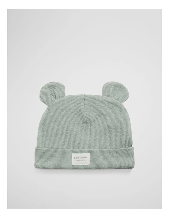 Organically Grown Cotton Rib Beanie in Fern image 1