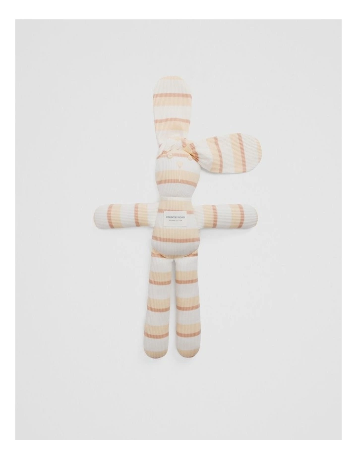Organically Grown Cotton Stripe Rib Bunny in Lemon image 1