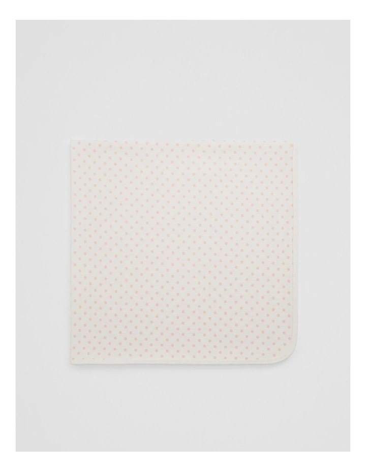 Organically Grown Cotton Waffle Blanket in Blush Spot image 1