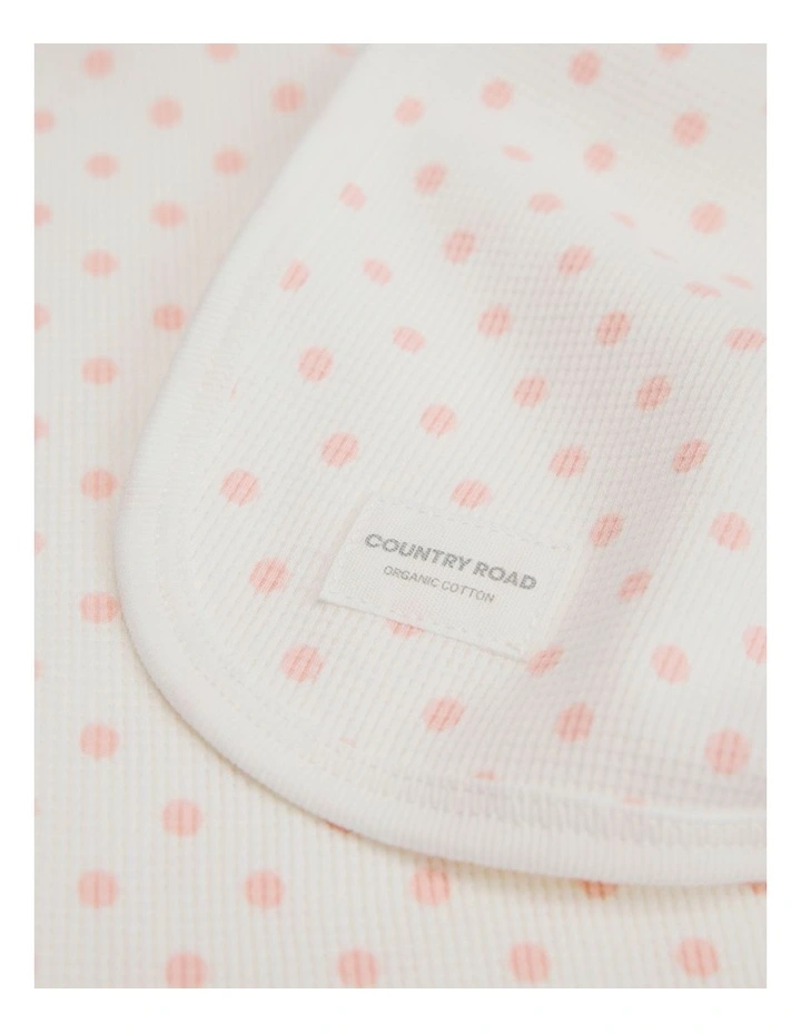 Organically Grown Cotton Waffle Blanket in Blush Spot image 2
