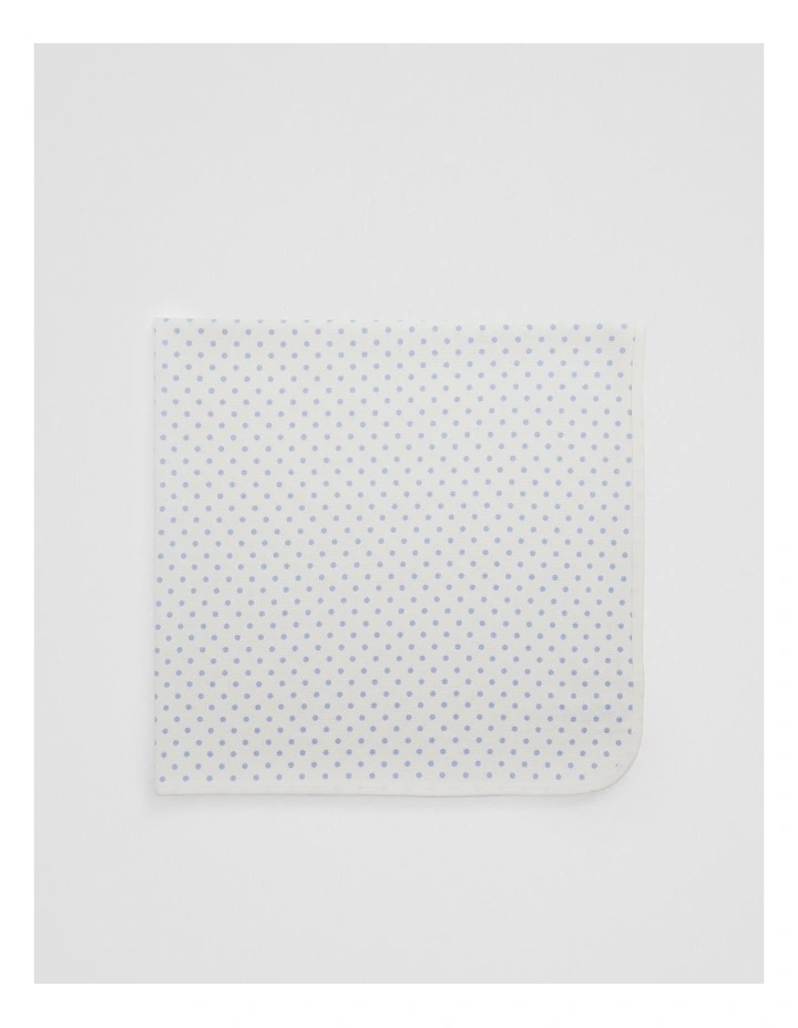 Organically Grown Cotton Waffle Blanket in Bluebell Spot image 1
