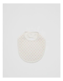 Organically Grown Cotton Waffle Bib in Blush Spot