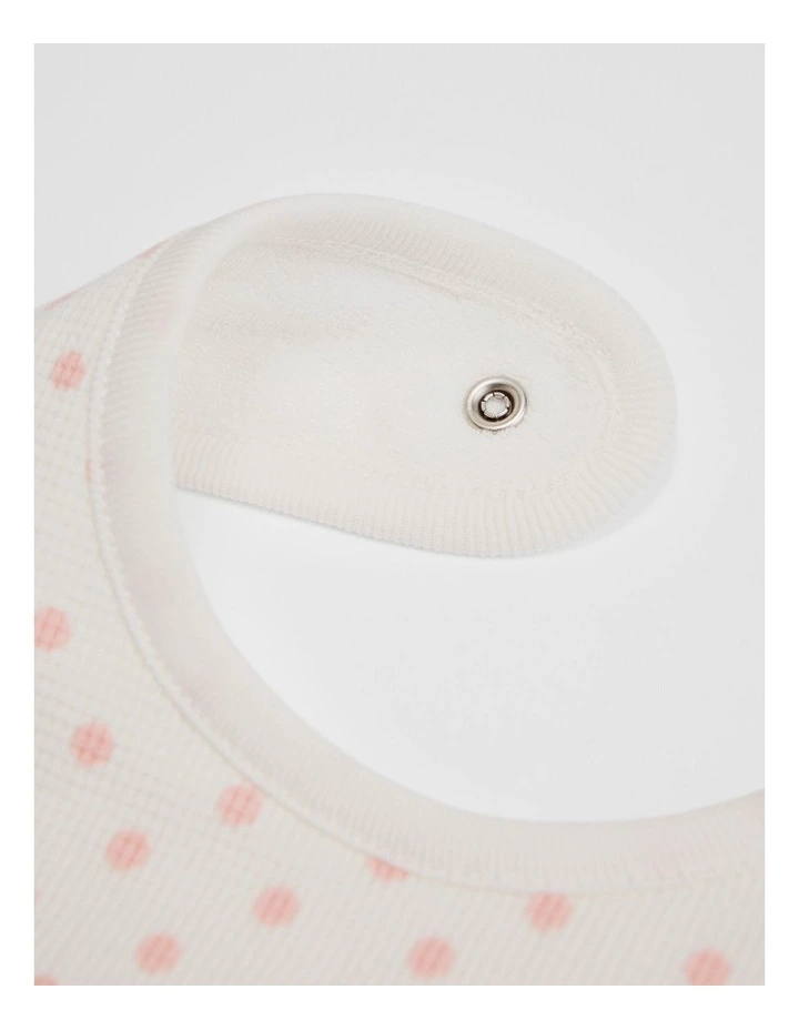 Organically Grown Cotton Waffle Bib in Blush Spot image 2