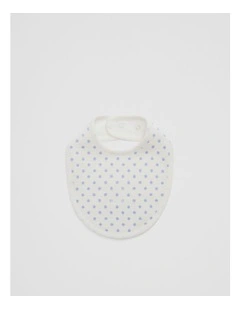 Organically Grown Cotton Waffle Bib in Bluebell Spot