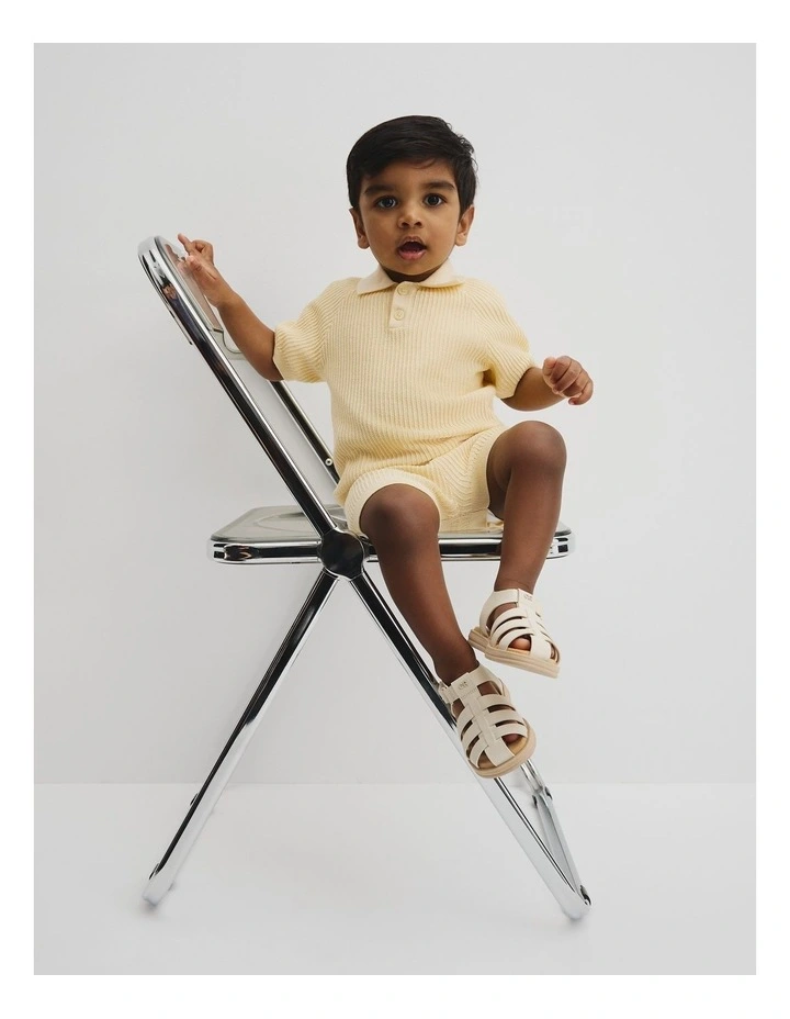 Organically Grown Cotton Knit Polo in Lemon image 1