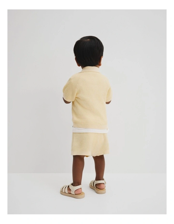 Organically Grown Cotton Knit Polo in Lemon image 3