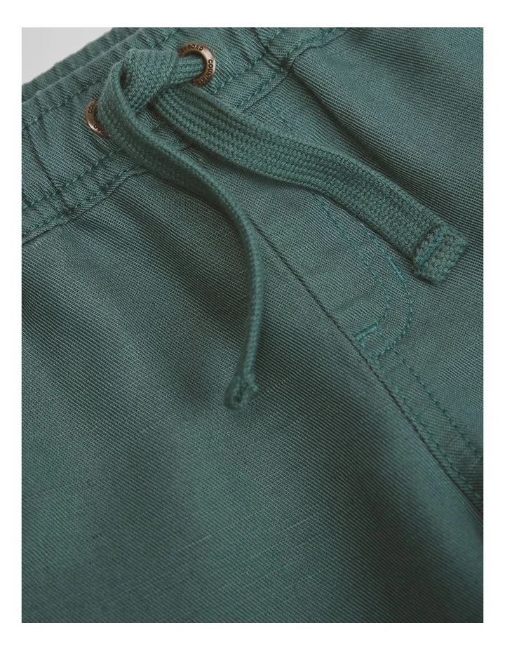 Cotton Linen Short in Pine Green image 2