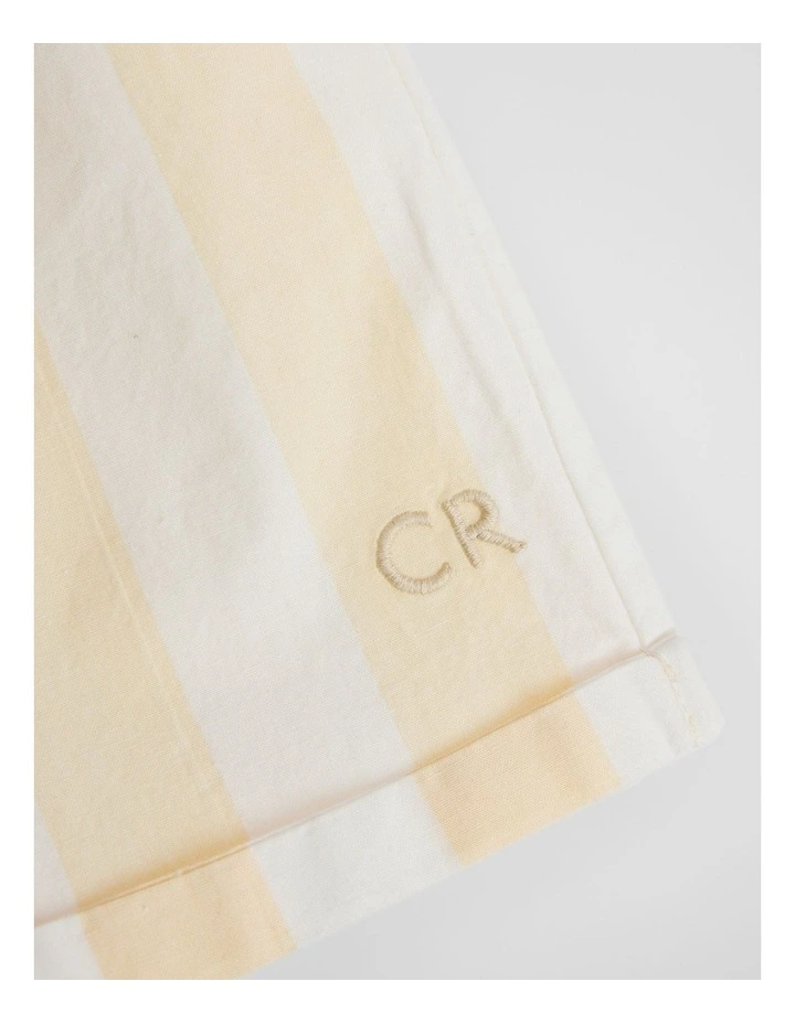 Organically Grown Cotton Blend Stripe Pull-on Short in Lemon image 3