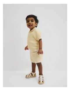 Organically Grown Cotton Knit Short in Lemon