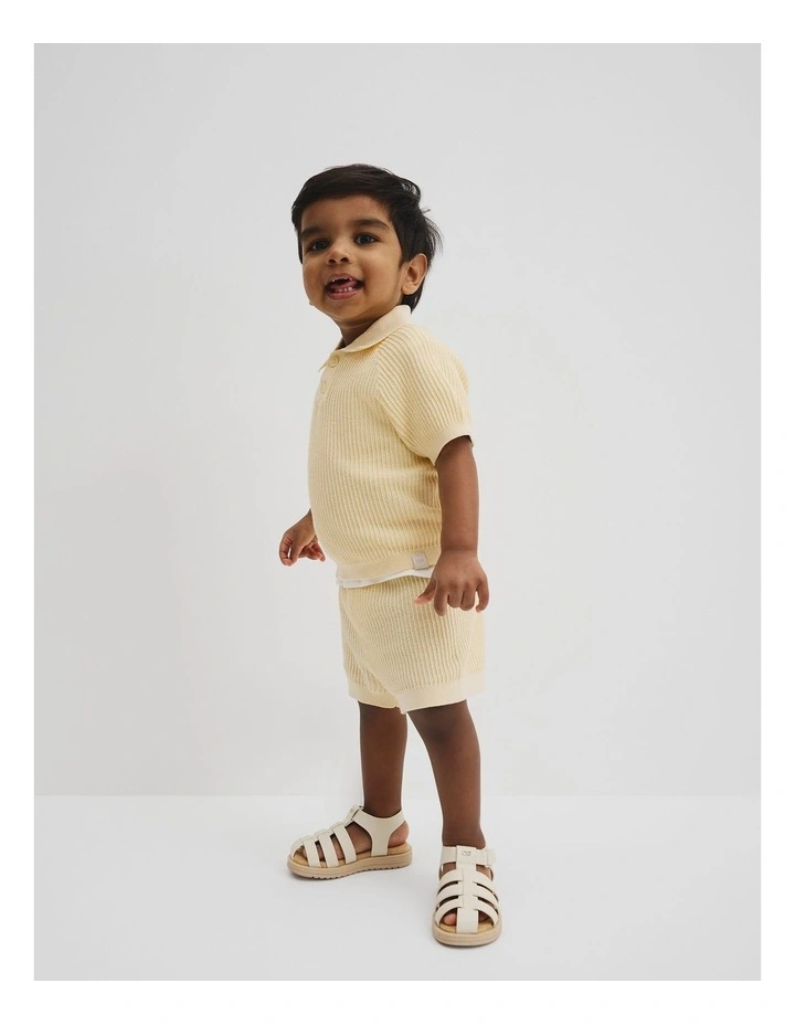 Organically Grown Cotton Knit Short in Lemon image 1