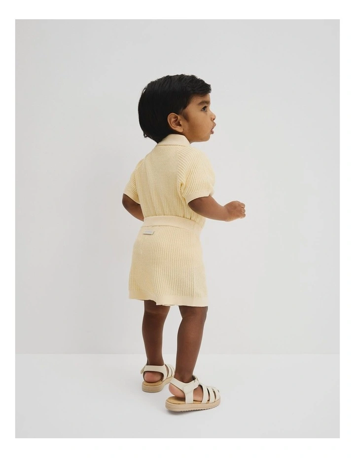 Organically Grown Cotton Knit Short in Lemon image 3