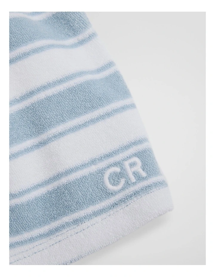 Organically Grown Cotton Terry Short in Ice Blue Stripe image 3
