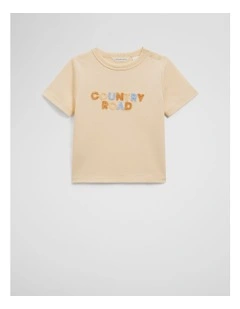 Organically Grown Cotton Boucle Logo T-shirt in Lemon