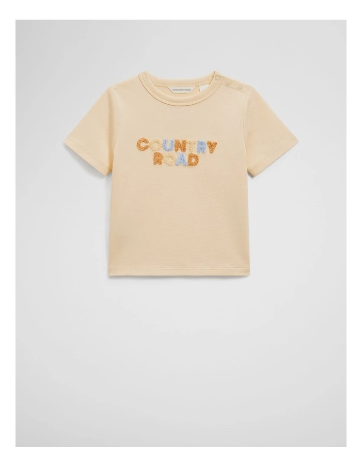 Organically Grown Cotton Boucle Logo T-shirt in Lemon image 1