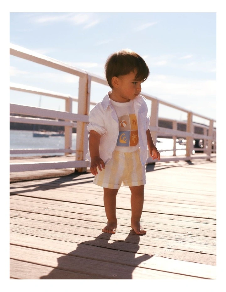 Oversized Beach Motif T-shirt in Marshmallow image 2