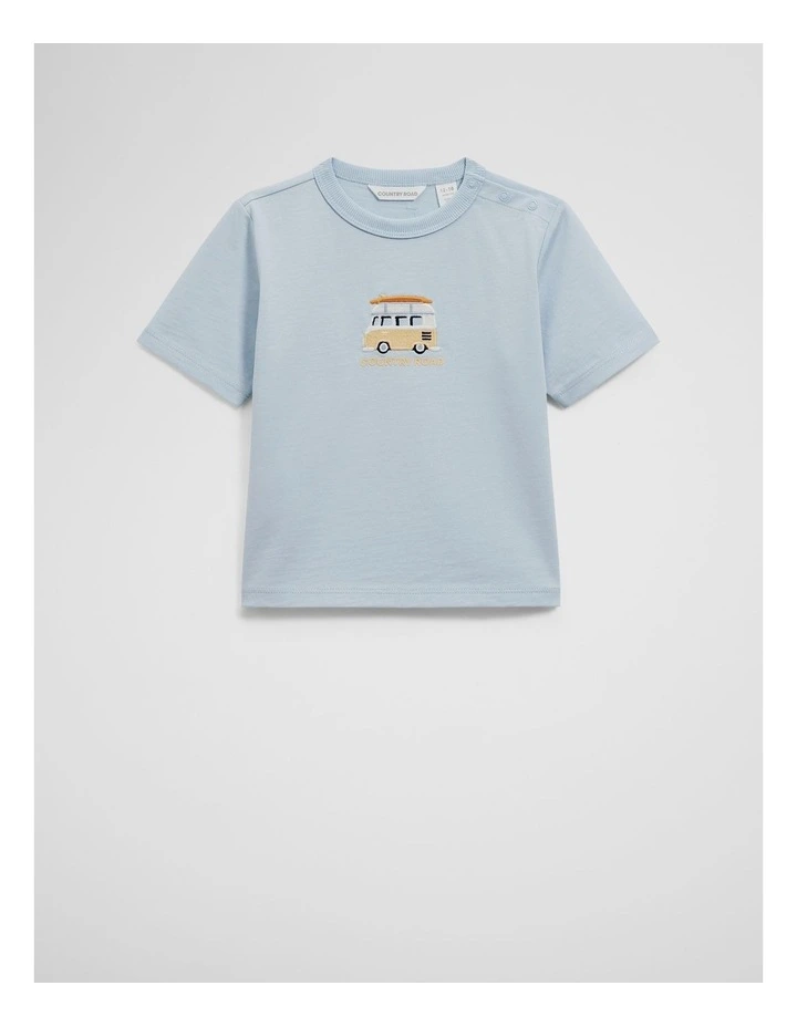 Organically Grown Cotton Kombi Van T-shirt in Ice Blue image 1