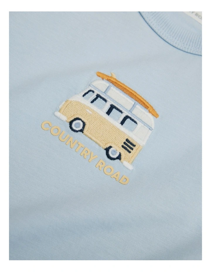 Organically Grown Cotton Kombi Van T-shirt in Ice Blue image 2