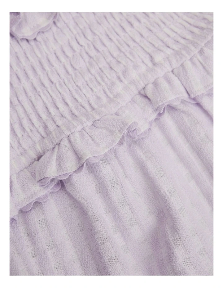 Gingham Frill Romper in Lilac image 5