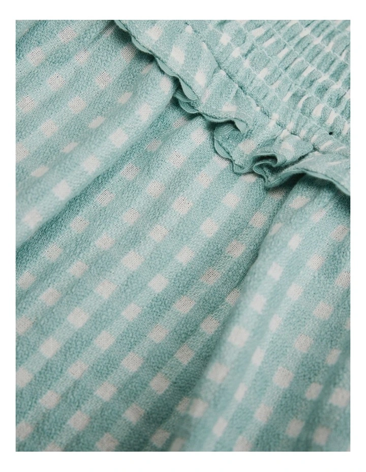 Gingham Frill Romper in Spearmint image 2