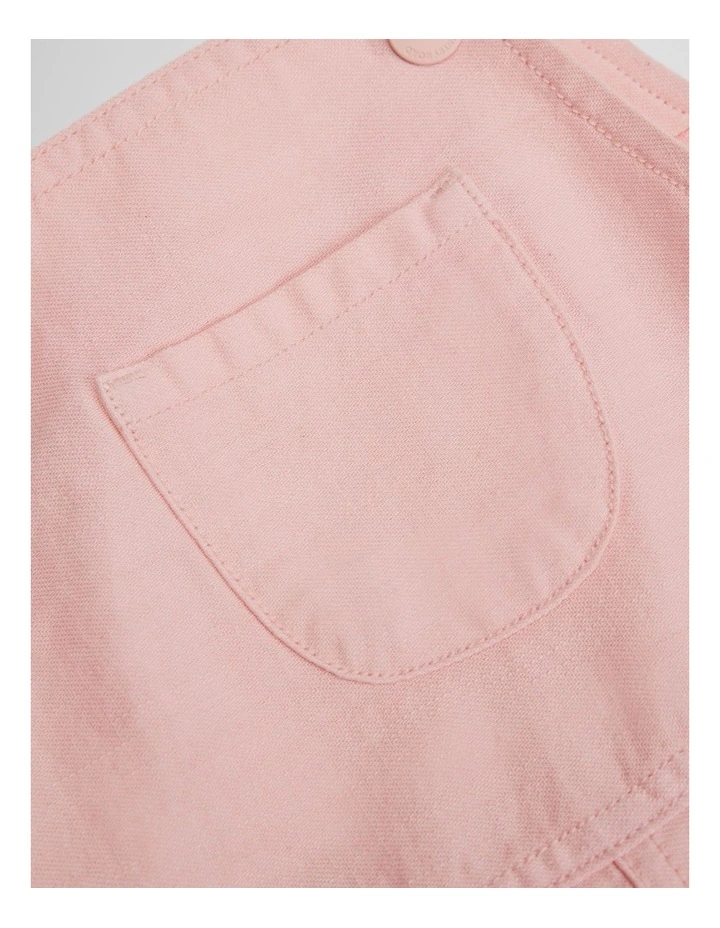 Organically Grown Denim Broderie Overall in Mineral Pink image 2