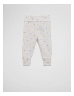 Organically Grown Cotton Fold-over Soft Pant in Multi Spot Marsh