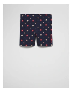 Bike Short in Navy Ditsy