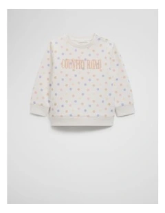 Australian Cotton Heritage Sweat Top in Multi Spot Marsh
