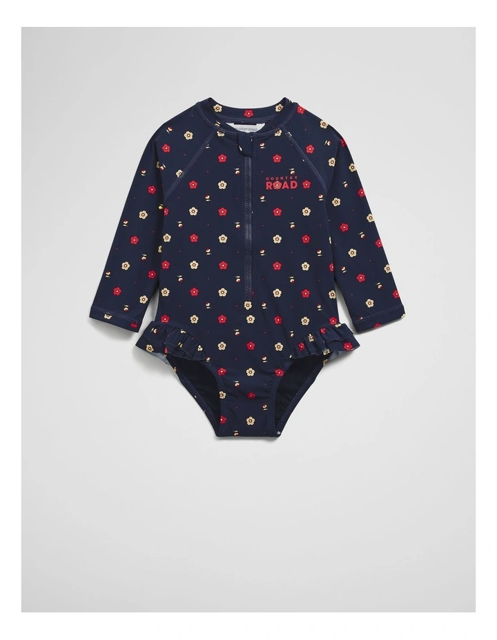 Geometric Floral Swimsuit in Navy Ditsy image 1