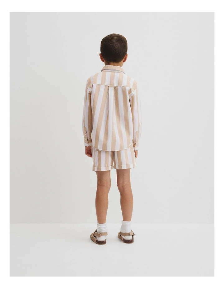 Organically Grown Cotton Blend Shirt in Latte image 4