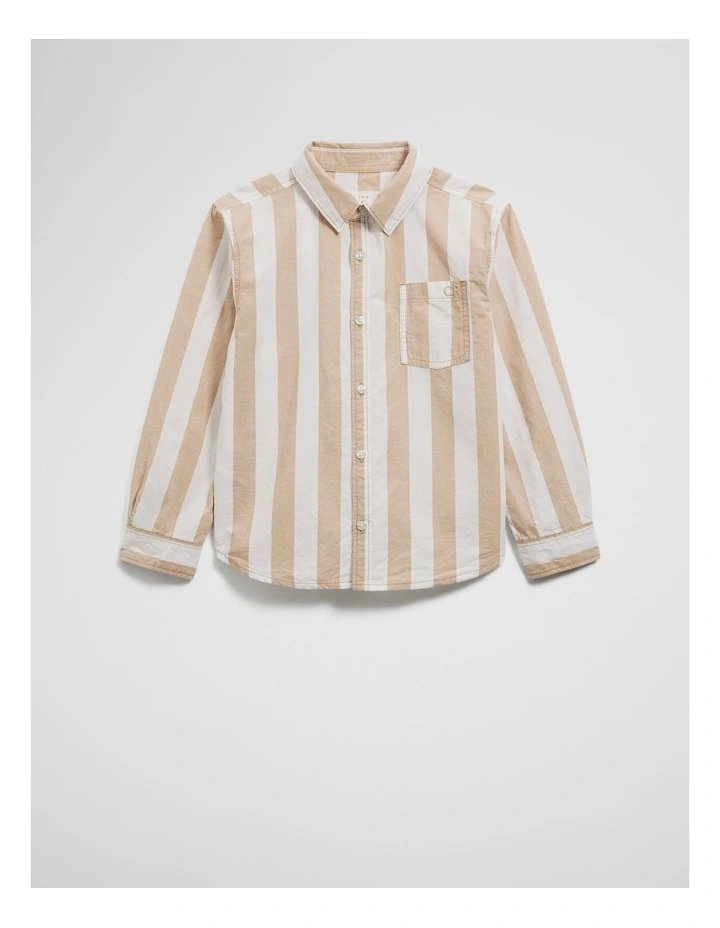 Organically Grown Cotton Blend Shirt in Latte image 5