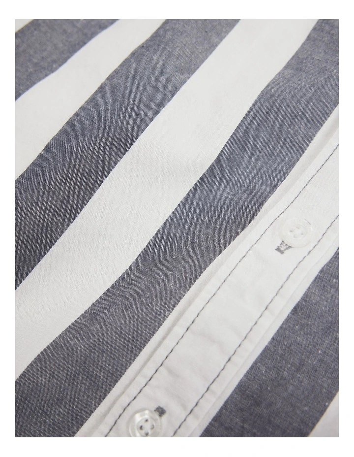 Organically Grown Cotton Blend Shirt in Navy image 6