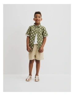 Star Geometric Short in Pear