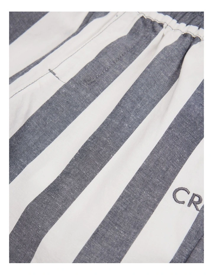 Organically Grown Cotton Blend Stripe Pull-on Short in Navy image 6