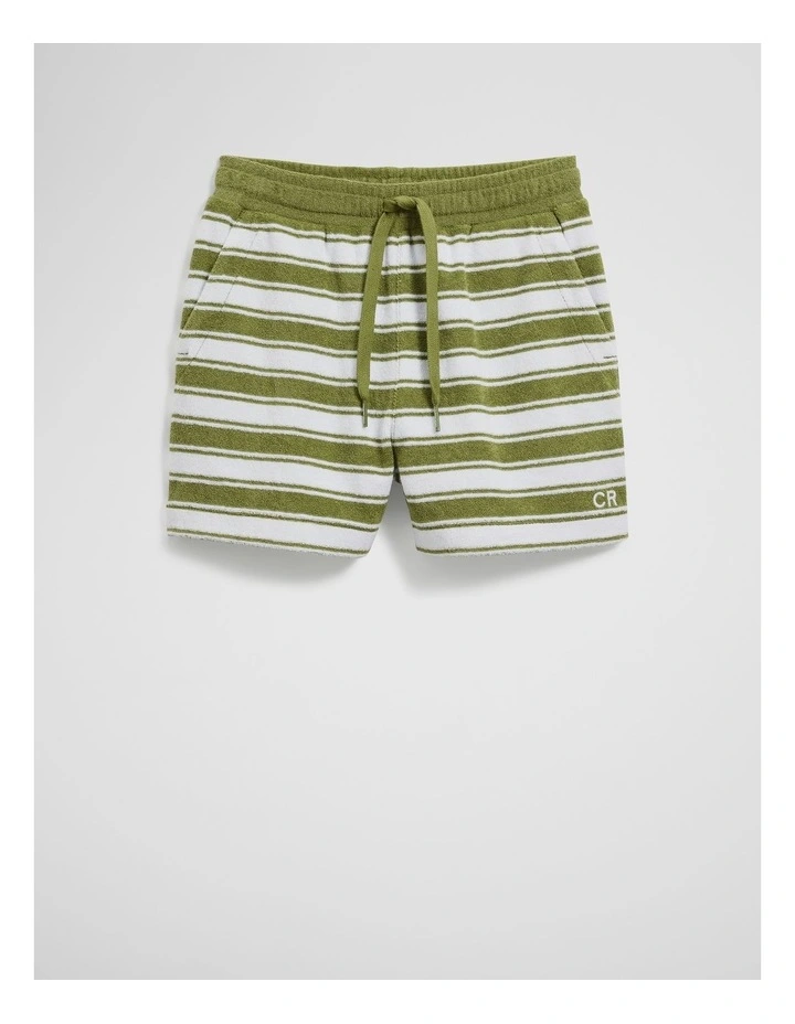 Organically Grown Cotton Terry Short in Pear Stripe image 4