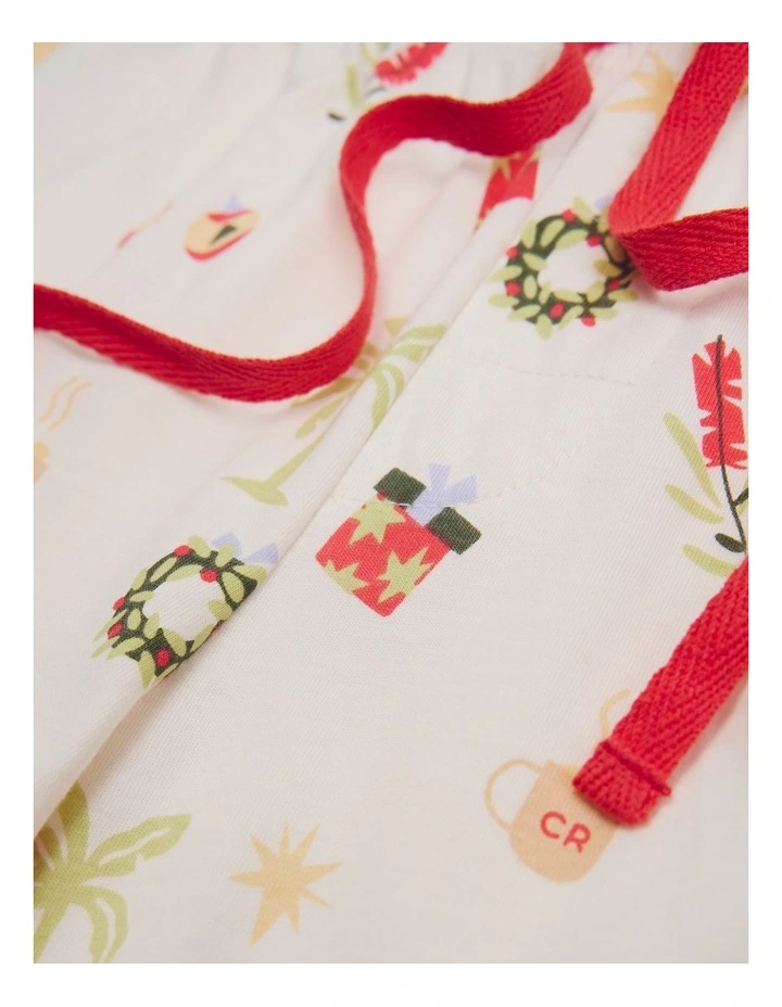 Festive Print Pyjama Set in Vanilla image 5