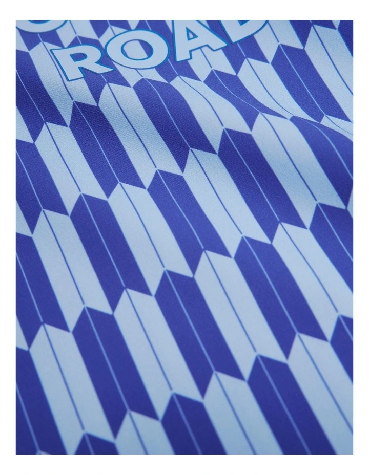 Geometric Logo Rash Vest in Cobalt Blue image 3