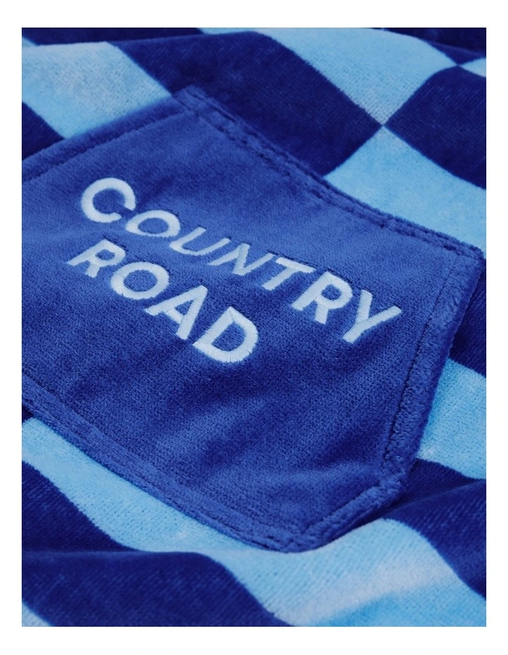 Block Stripe Poncho in Cobalt Blue image 3