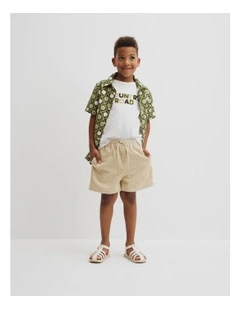 Organically Grown Cotton Boucle Logo T-shirt in Marshmallow