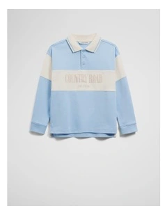 Organically Grown Cotton Stripe Rugby Top in Cloud