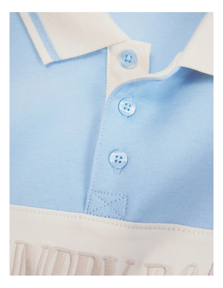 Organically Grown Cotton Stripe Rugby Top in Cloud image 3
