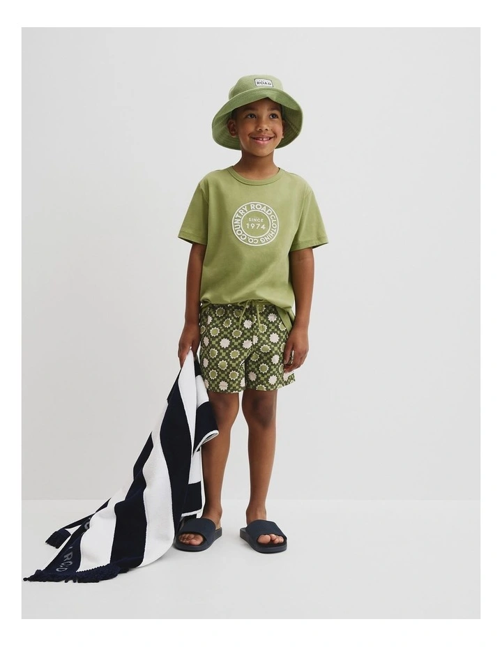 Australian Cotton Oversized Logo T-shirt in Pear image 1