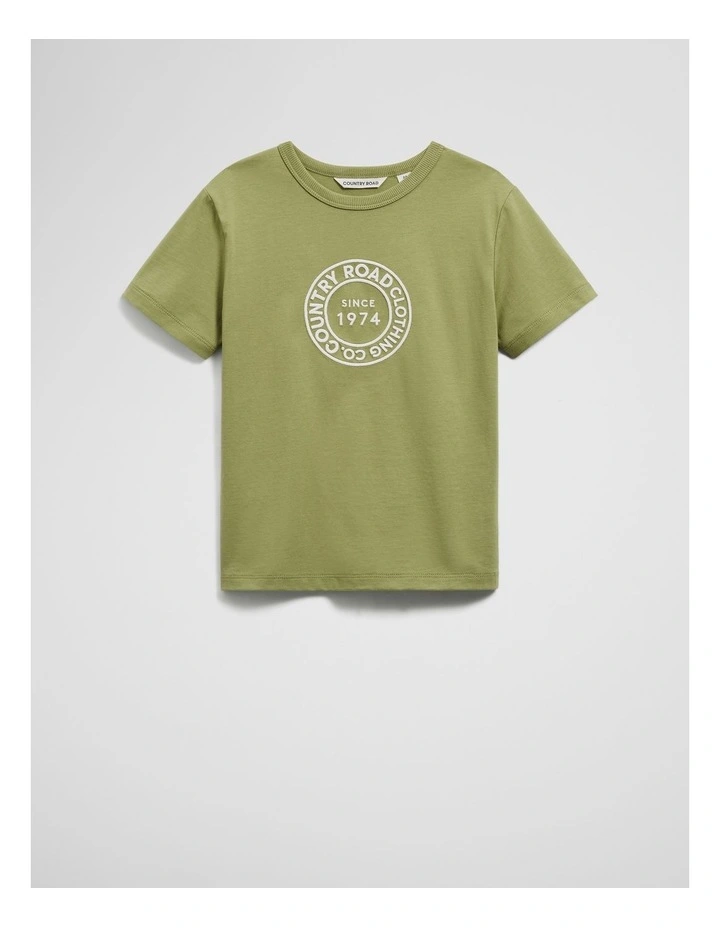 Australian Cotton Oversized Logo T-shirt in Pear image 4